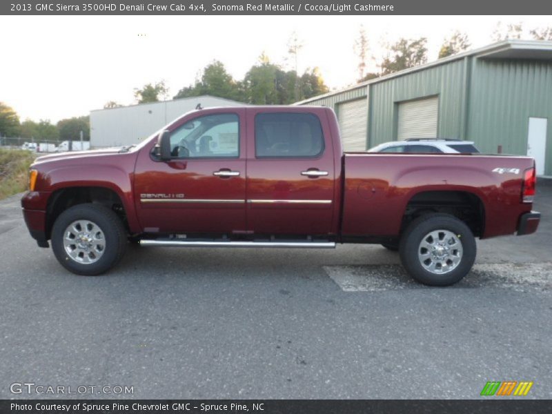 Sonoma Red Metallic / Cocoa/Light Cashmere 2013 GMC Sierra 3500HD Denali Crew Cab 4x4