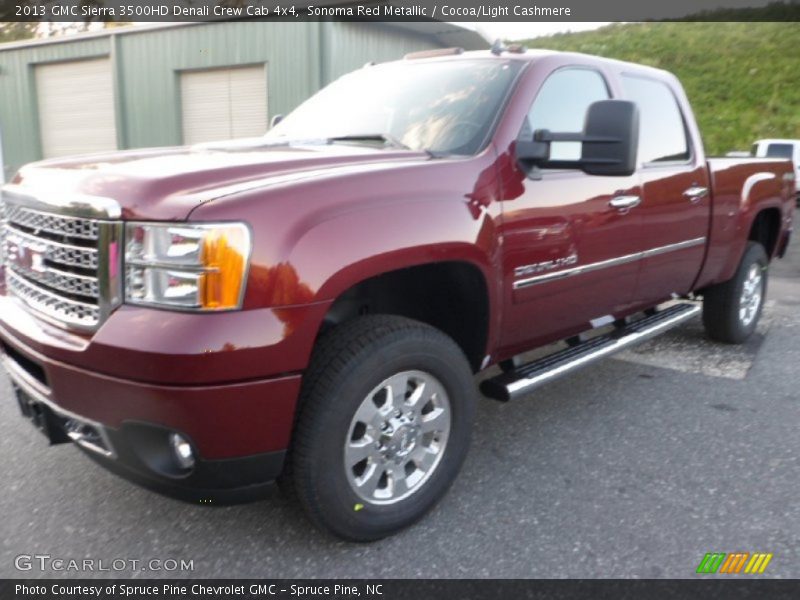 Sonoma Red Metallic / Cocoa/Light Cashmere 2013 GMC Sierra 3500HD Denali Crew Cab 4x4