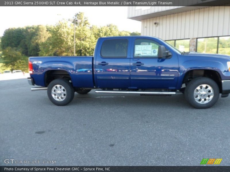 Heritage Blue Metallic / Dark Titanium/Light Titanium 2013 GMC Sierra 2500HD SLT Crew Cab 4x4