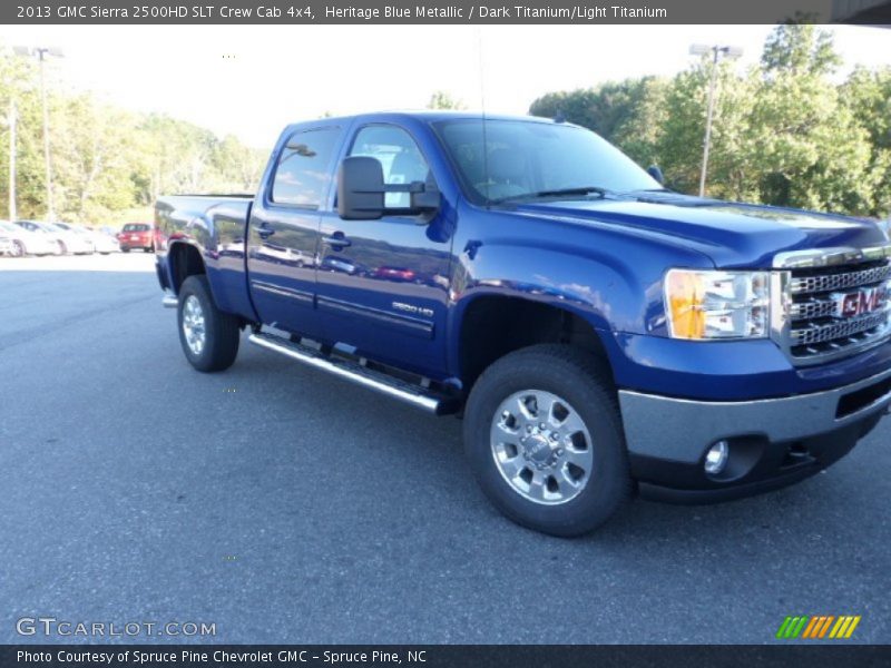 Heritage Blue Metallic / Dark Titanium/Light Titanium 2013 GMC Sierra 2500HD SLT Crew Cab 4x4