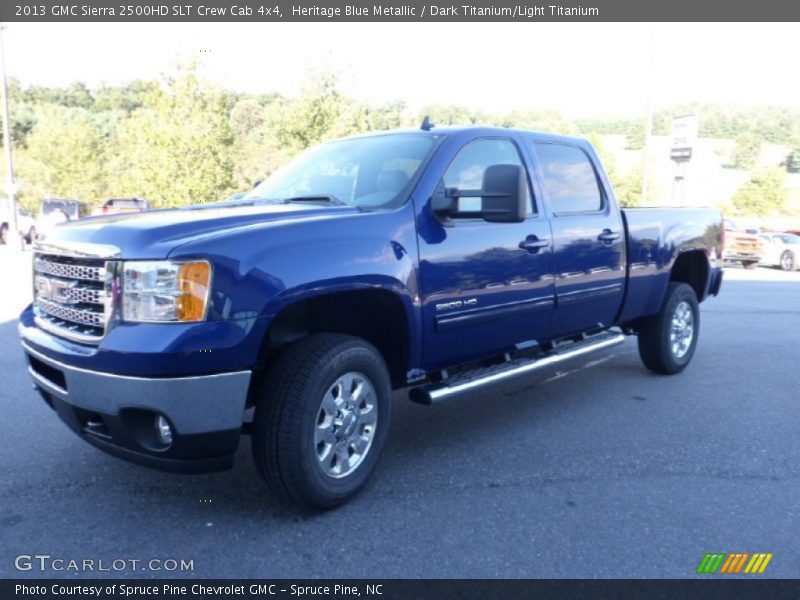 Heritage Blue Metallic / Dark Titanium/Light Titanium 2013 GMC Sierra 2500HD SLT Crew Cab 4x4
