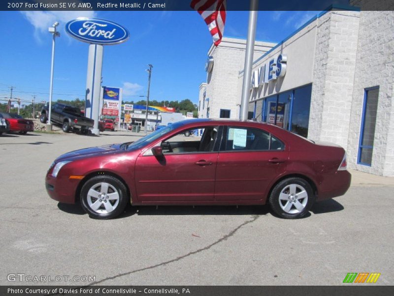 Redfire Metallic / Camel 2007 Ford Fusion SE V6 AWD