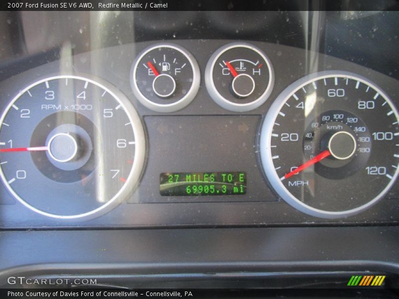 Redfire Metallic / Camel 2007 Ford Fusion SE V6 AWD