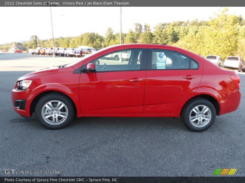Victory Red / Jet Black/Dark Titanium 2012 Chevrolet Sonic LS Sedan