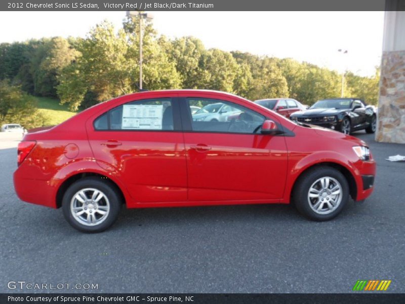Victory Red / Jet Black/Dark Titanium 2012 Chevrolet Sonic LS Sedan