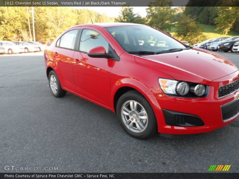 Victory Red / Jet Black/Dark Titanium 2012 Chevrolet Sonic LS Sedan