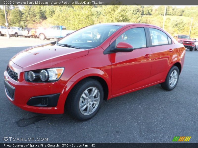 Victory Red / Jet Black/Dark Titanium 2012 Chevrolet Sonic LS Sedan