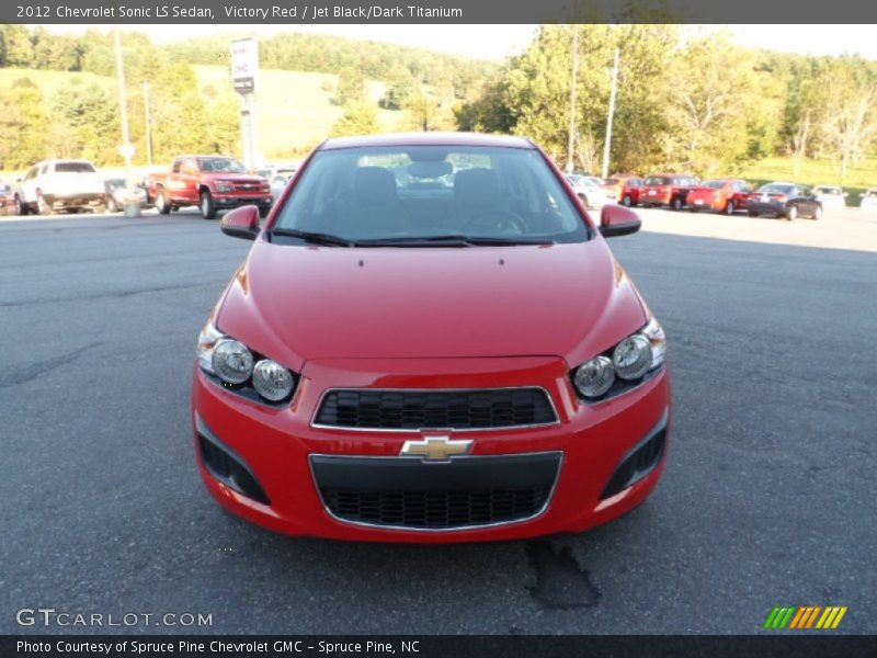 Victory Red / Jet Black/Dark Titanium 2012 Chevrolet Sonic LS Sedan