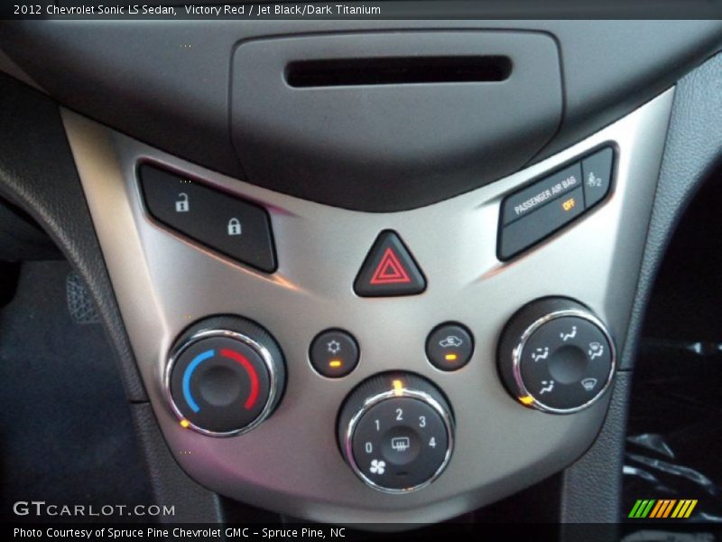 Victory Red / Jet Black/Dark Titanium 2012 Chevrolet Sonic LS Sedan
