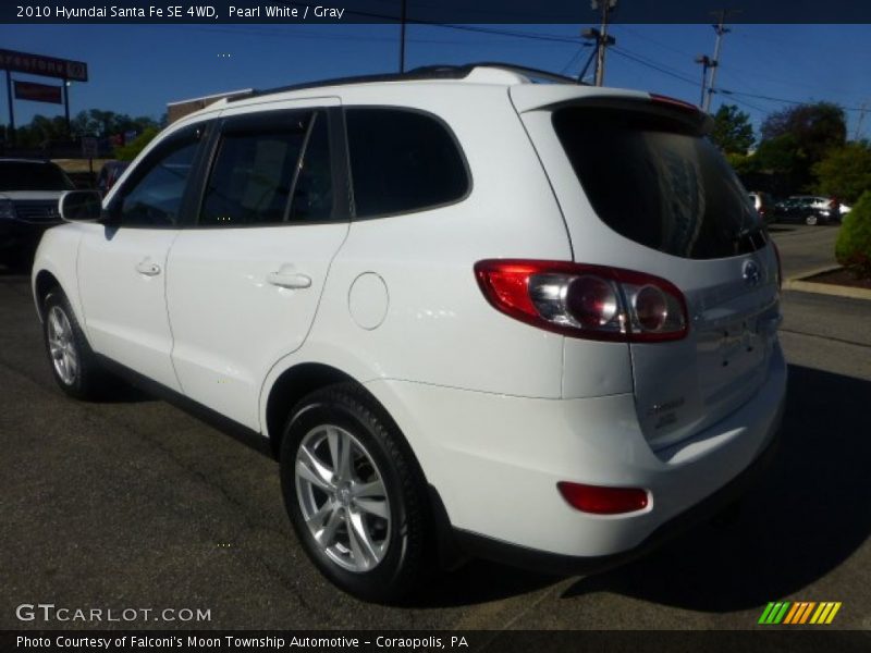 Pearl White / Gray 2010 Hyundai Santa Fe SE 4WD