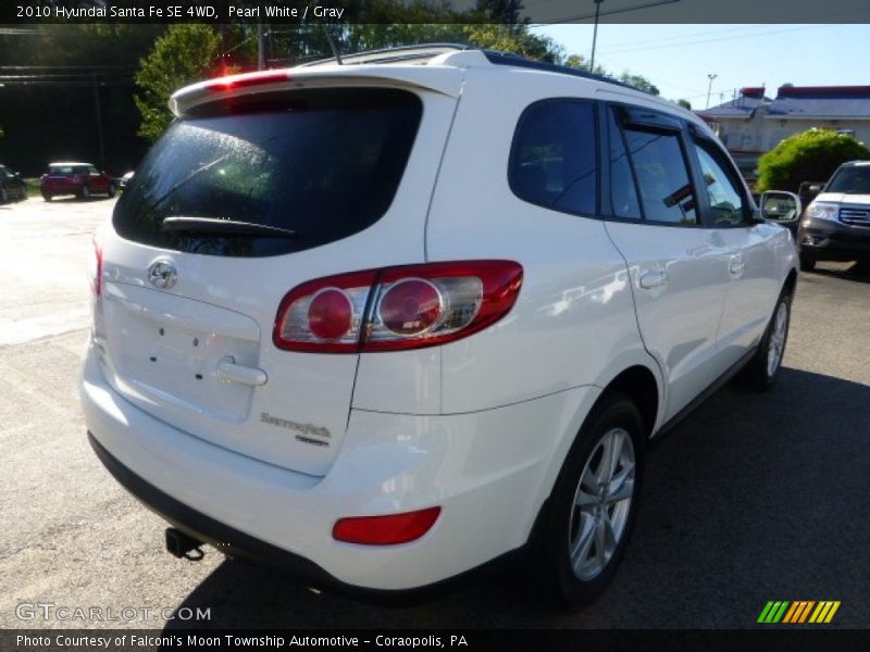 Pearl White / Gray 2010 Hyundai Santa Fe SE 4WD