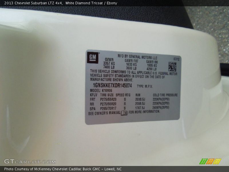White Diamond Tricoat / Ebony 2013 Chevrolet Suburban LTZ 4x4