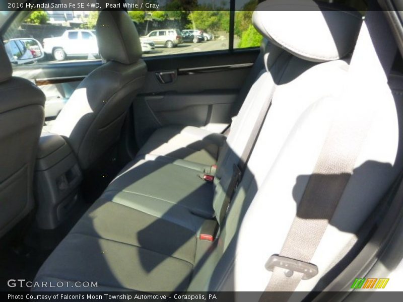 Pearl White / Gray 2010 Hyundai Santa Fe SE 4WD