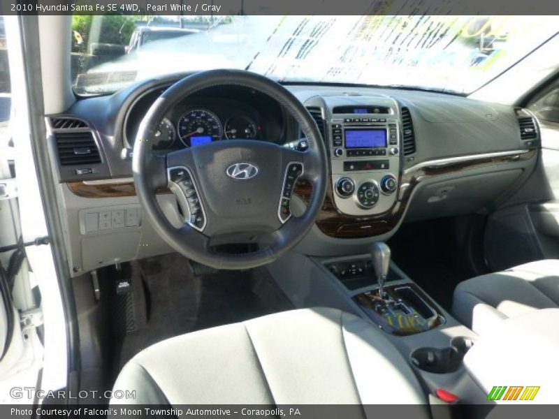 Pearl White / Gray 2010 Hyundai Santa Fe SE 4WD