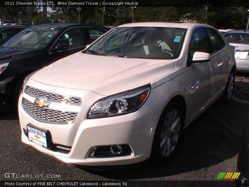 White Diamond Tricoat / Cocoa/Light Neutral 2013 Chevrolet Malibu LTZ