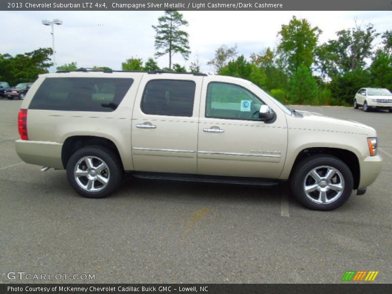 Champagne Silver Metallic / Light Cashmere/Dark Cashmere 2013 Chevrolet Suburban LTZ 4x4