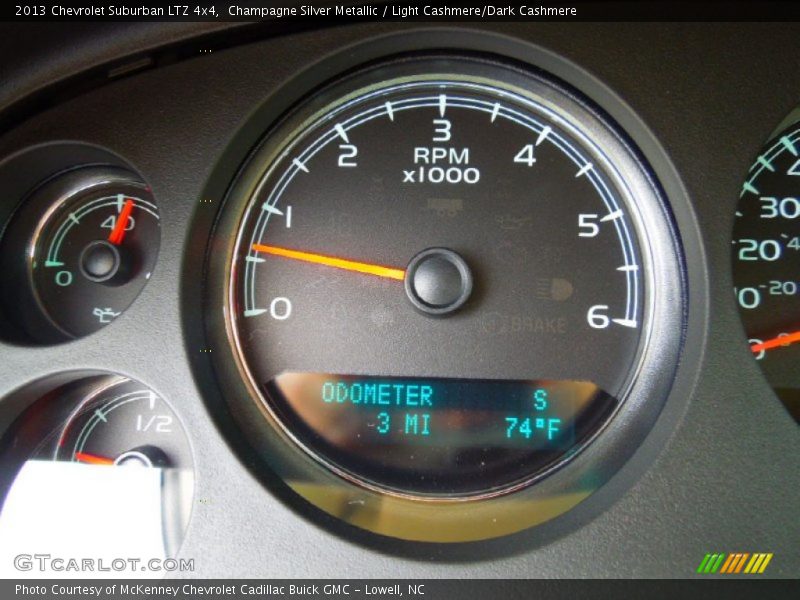 Champagne Silver Metallic / Light Cashmere/Dark Cashmere 2013 Chevrolet Suburban LTZ 4x4