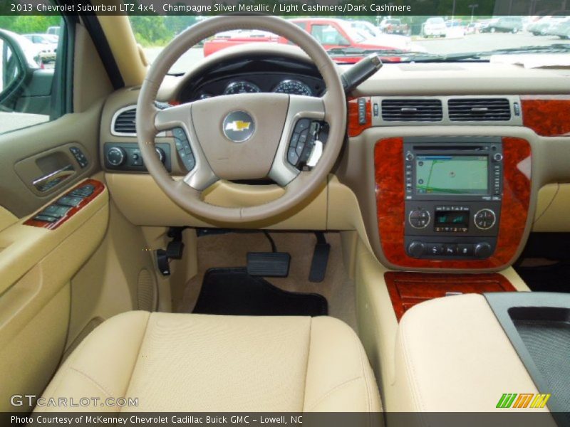 Champagne Silver Metallic / Light Cashmere/Dark Cashmere 2013 Chevrolet Suburban LTZ 4x4