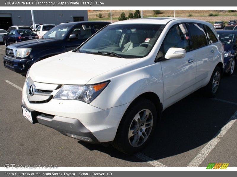 Aspen White Pearl / Taupe 2009 Acura MDX Technology