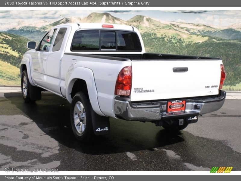 Super White / Graphite Gray 2008 Toyota Tacoma V6 TRD Sport Access Cab 4x4