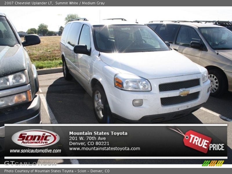 Summit White / Medium Gray 2007 Chevrolet Uplander LT