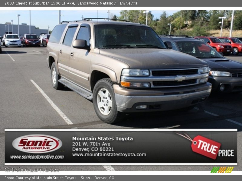 Sandalwood Metallic / Tan/Neutral 2003 Chevrolet Suburban 1500 LT 4x4