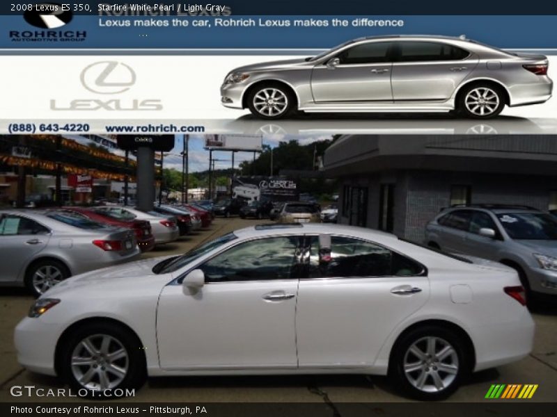 Starfire White Pearl / Light Gray 2008 Lexus ES 350