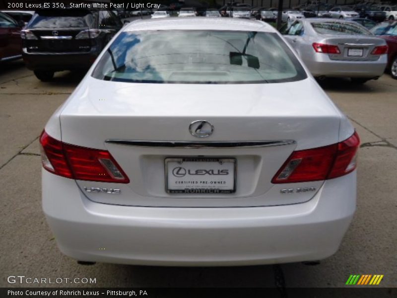 Starfire White Pearl / Light Gray 2008 Lexus ES 350