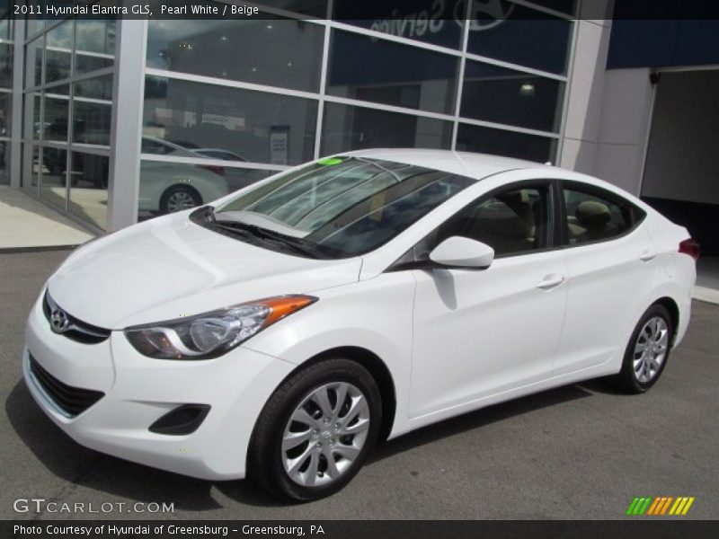 Pearl White / Beige 2011 Hyundai Elantra GLS