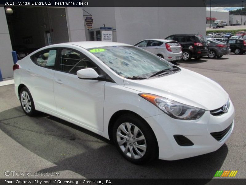 Pearl White / Beige 2011 Hyundai Elantra GLS