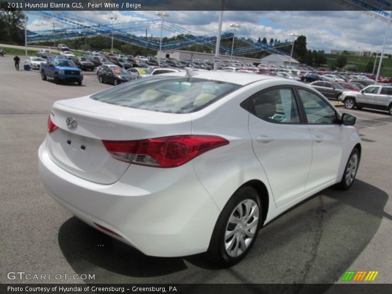 Pearl White / Beige 2011 Hyundai Elantra GLS