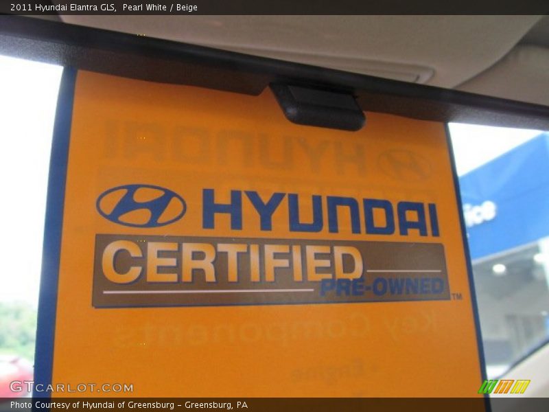 Pearl White / Beige 2011 Hyundai Elantra GLS