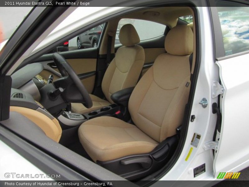 Pearl White / Beige 2011 Hyundai Elantra GLS