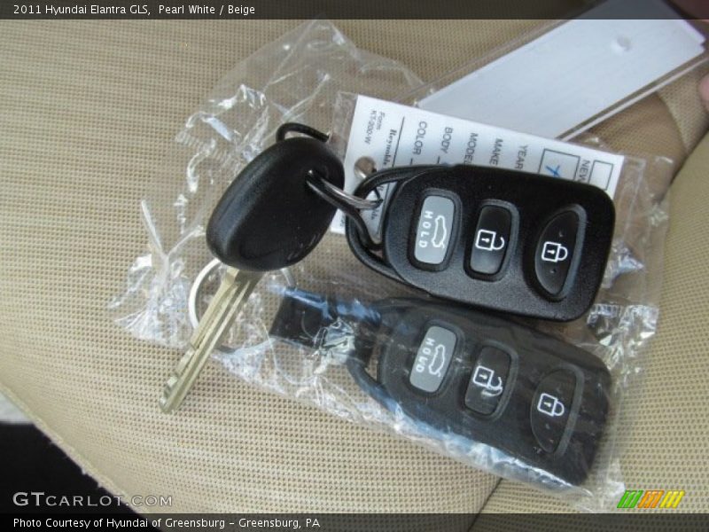 Pearl White / Beige 2011 Hyundai Elantra GLS