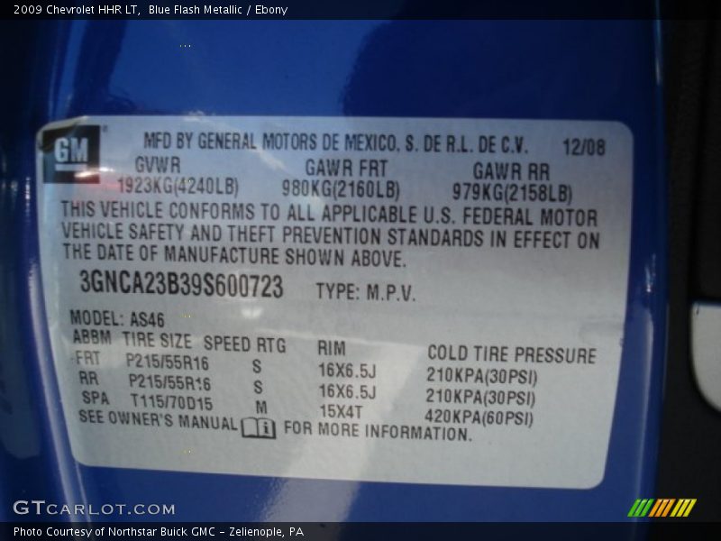 Blue Flash Metallic / Ebony 2009 Chevrolet HHR LT