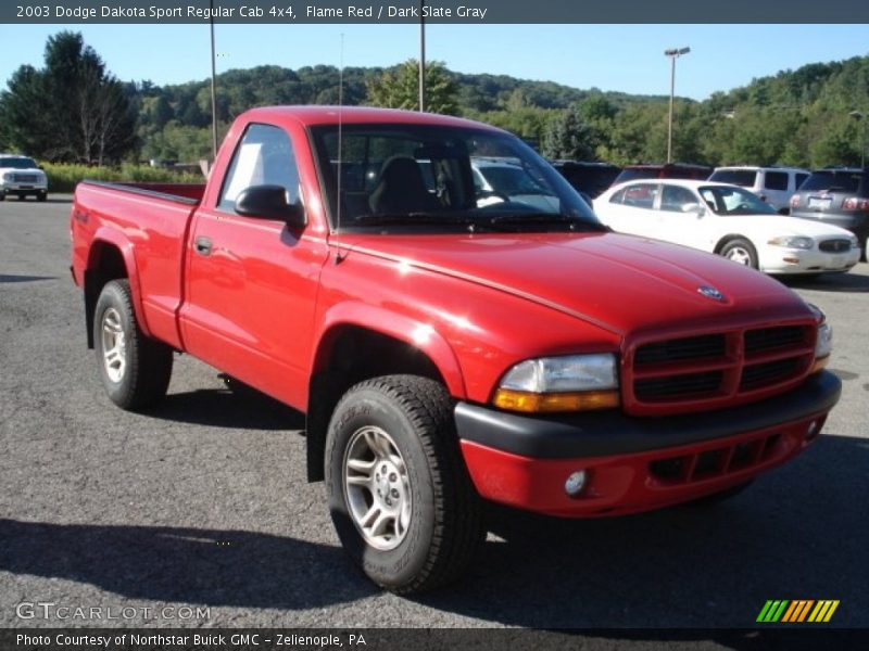 Flame Red / Dark Slate Gray 2003 Dodge Dakota Sport Regular Cab 4x4
