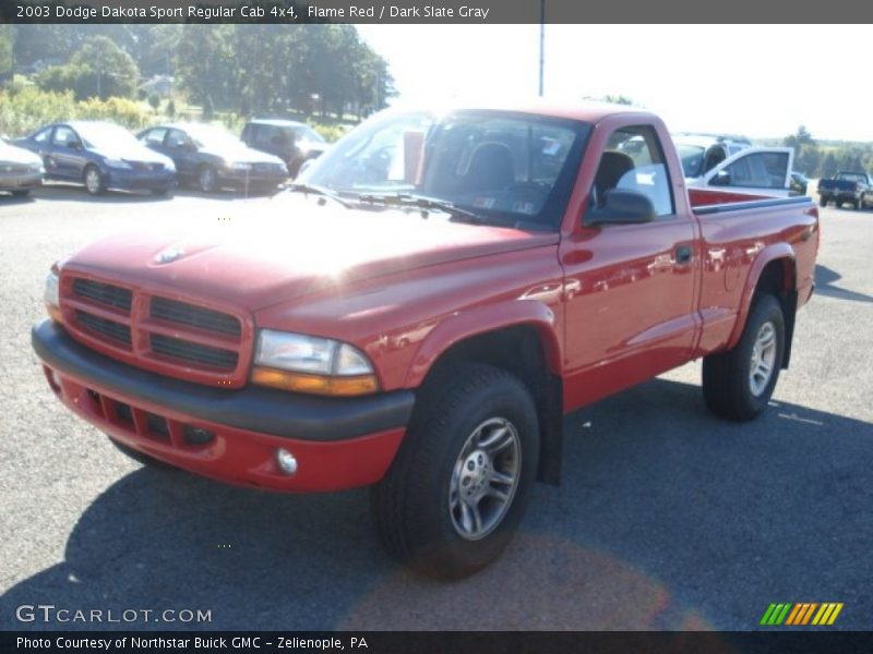 Flame Red / Dark Slate Gray 2003 Dodge Dakota Sport Regular Cab 4x4