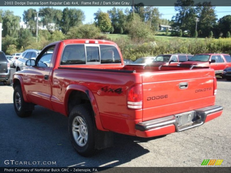 Flame Red / Dark Slate Gray 2003 Dodge Dakota Sport Regular Cab 4x4