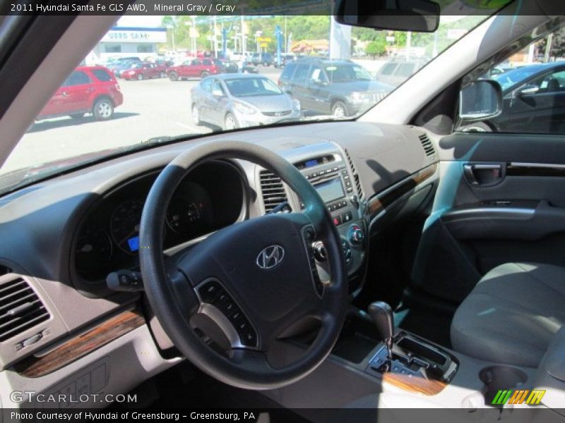 Mineral Gray / Gray 2011 Hyundai Santa Fe GLS AWD