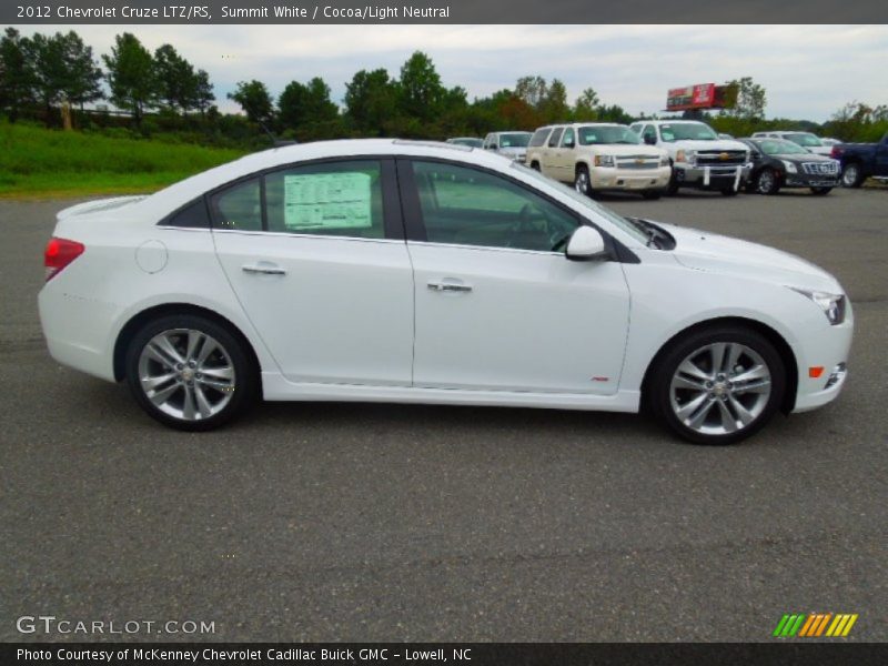 Summit White / Cocoa/Light Neutral 2012 Chevrolet Cruze LTZ/RS