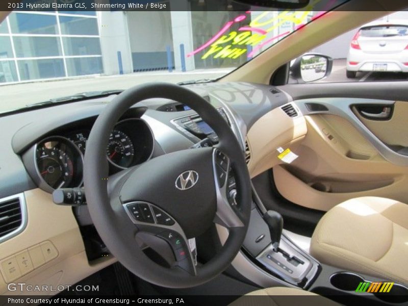 Shimmering White / Beige 2013 Hyundai Elantra GLS