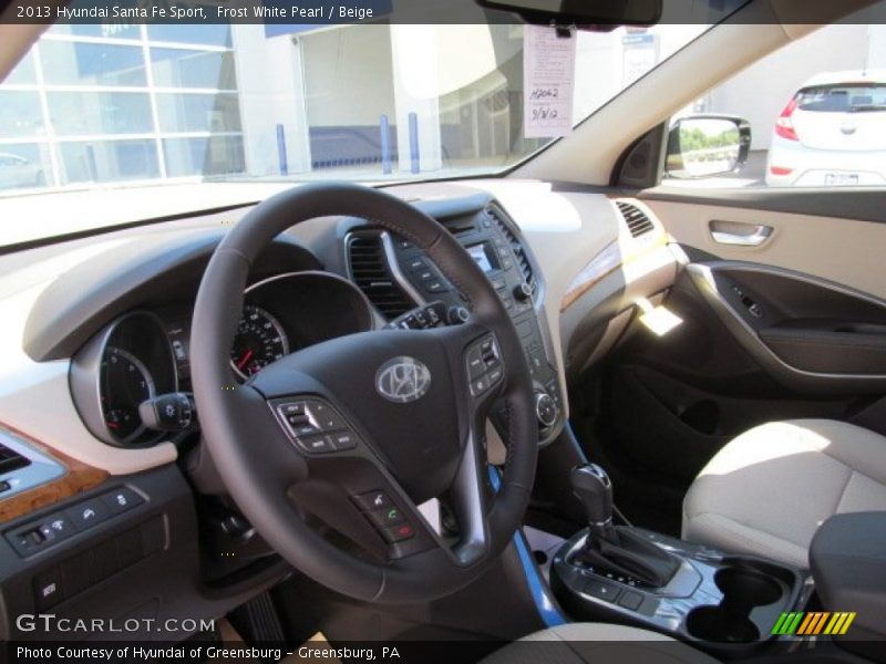Frost White Pearl / Beige 2013 Hyundai Santa Fe Sport