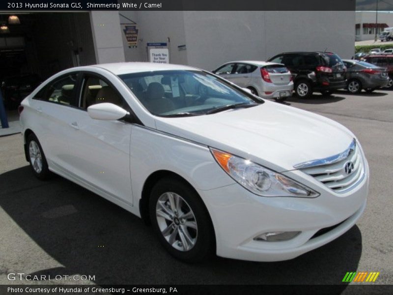 Shimmering White / Camel 2013 Hyundai Sonata GLS