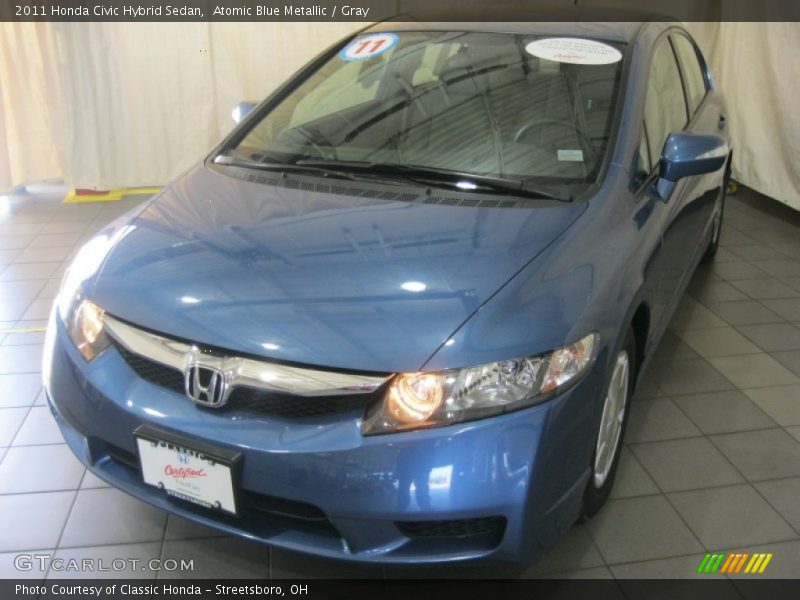 Atomic Blue Metallic / Gray 2011 Honda Civic Hybrid Sedan