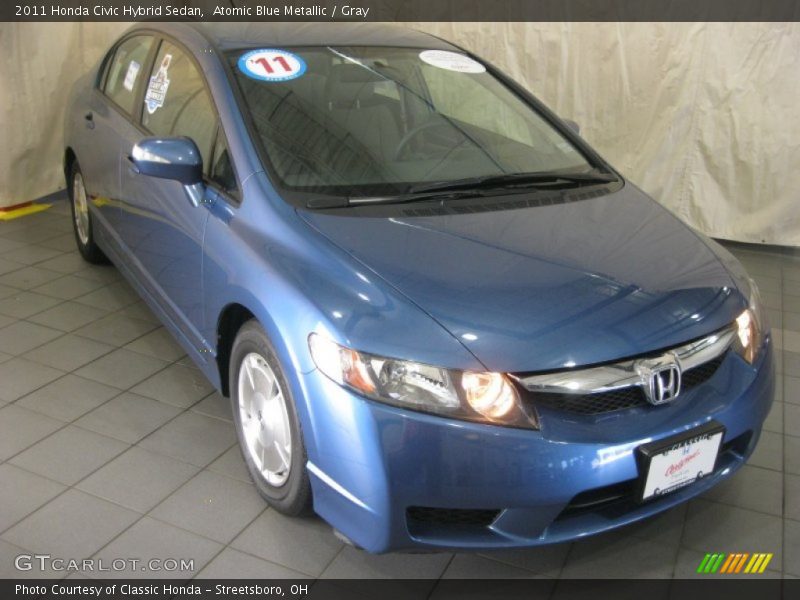 Atomic Blue Metallic / Gray 2011 Honda Civic Hybrid Sedan