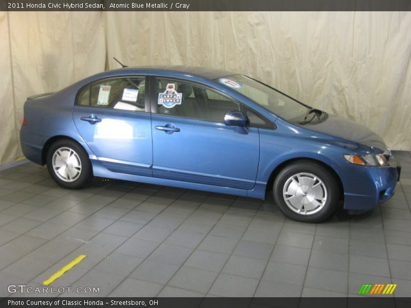 Atomic Blue Metallic / Gray 2011 Honda Civic Hybrid Sedan