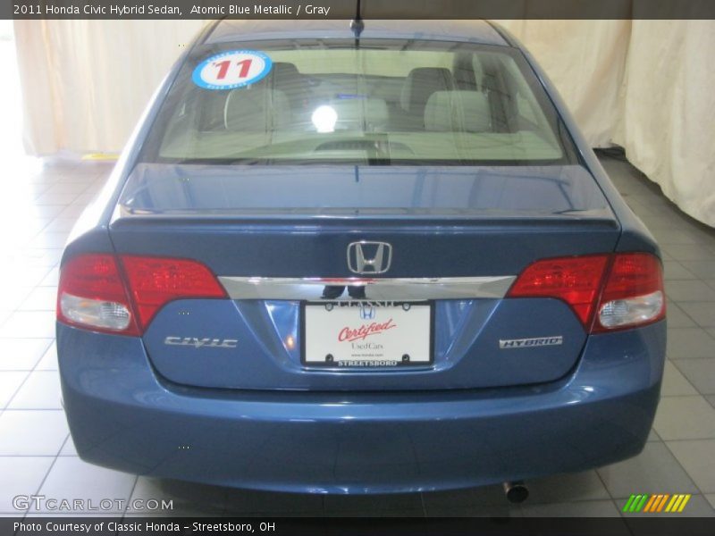 Atomic Blue Metallic / Gray 2011 Honda Civic Hybrid Sedan