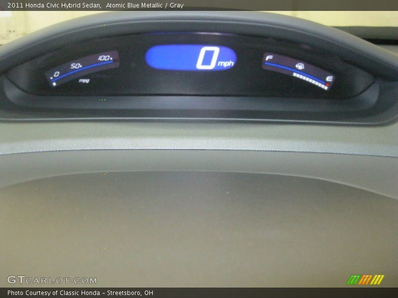 Atomic Blue Metallic / Gray 2011 Honda Civic Hybrid Sedan