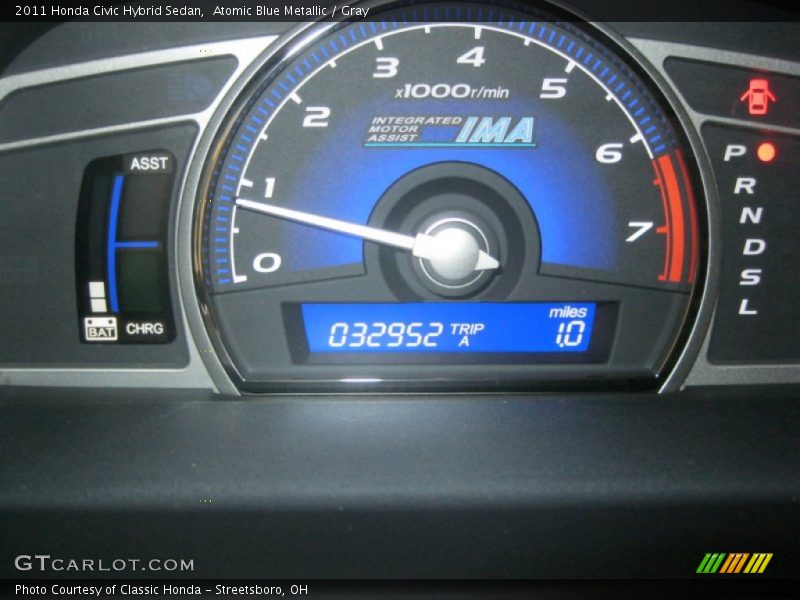 Atomic Blue Metallic / Gray 2011 Honda Civic Hybrid Sedan