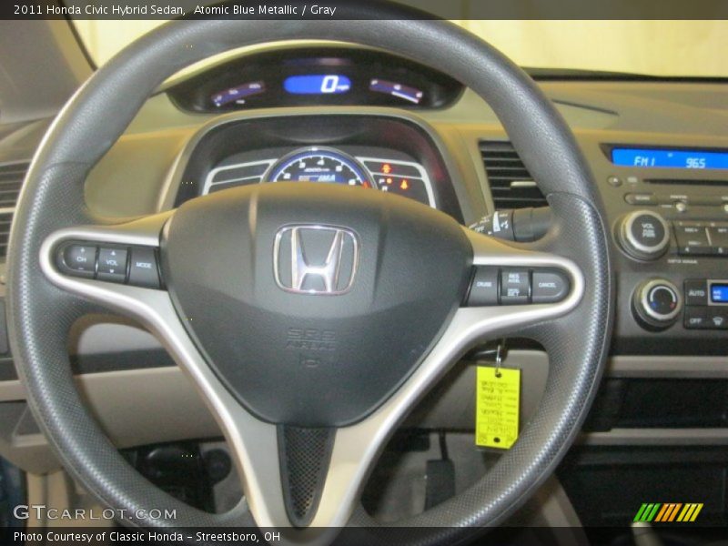 Atomic Blue Metallic / Gray 2011 Honda Civic Hybrid Sedan